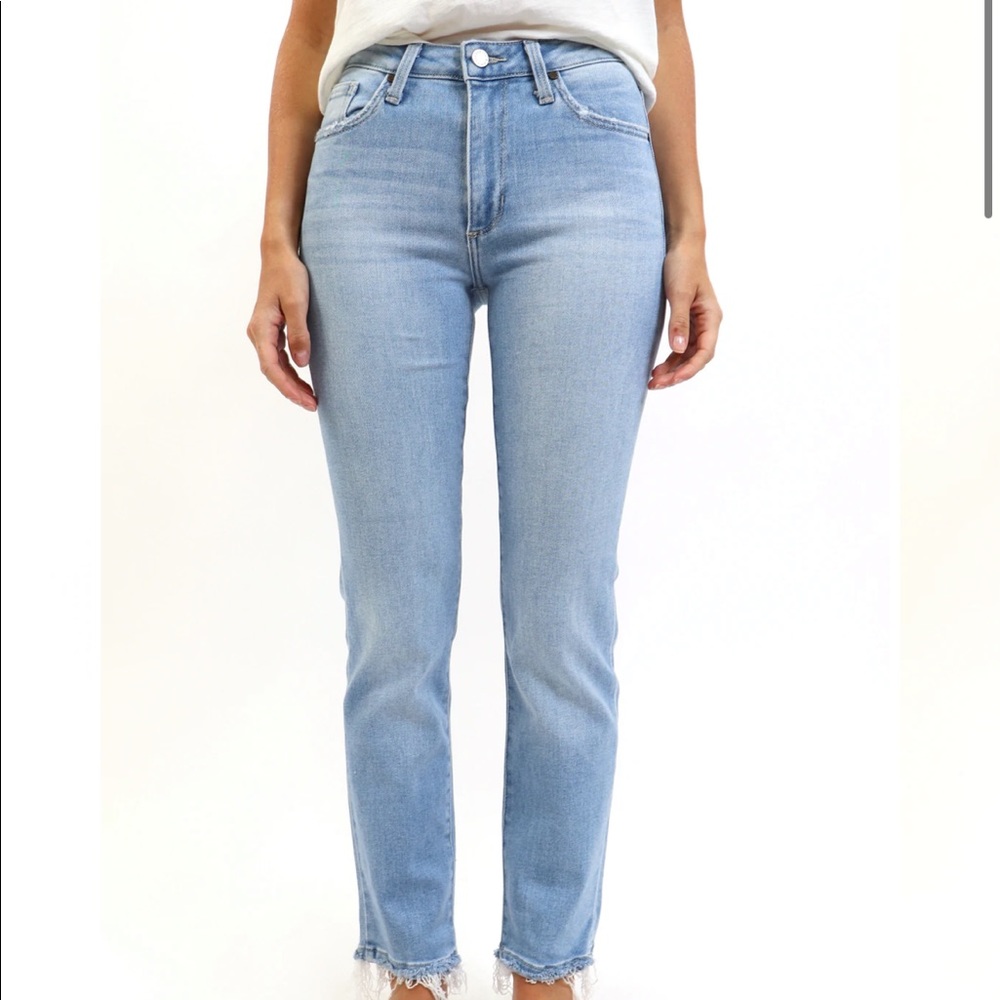 JUSTBLACK DENIM CLEAN HIGH RISE STRAIGHT JEAN